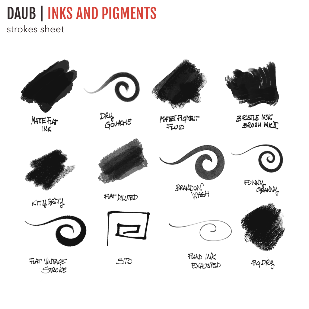 Inks and Pigments for Manga Studio - DAUB